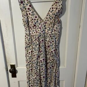 Theory Cream Floral Dress